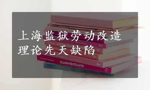 上海监狱劳动改造理论先天缺陷