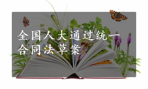 全国人大通过统一合同法草案