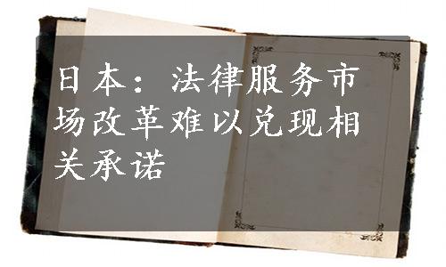 日本：法律服务市场改革难以兑现相关承诺