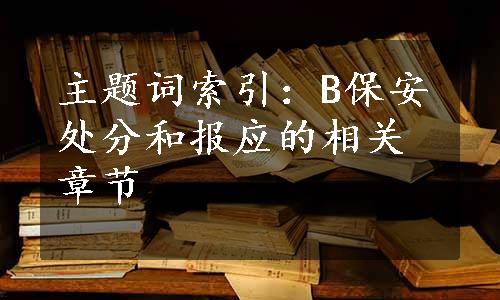 主题词索引：B保安处分和报应的相关章节