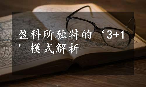 盈科所独特的‘3+1’模式解析