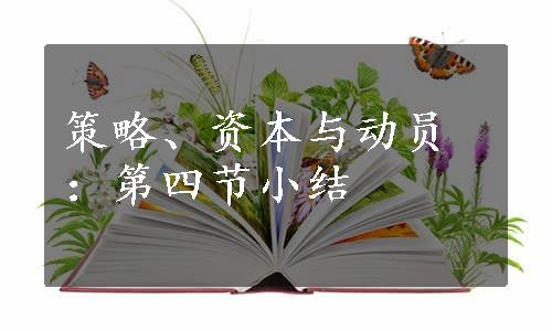 策略、资本与动员：第四节小结