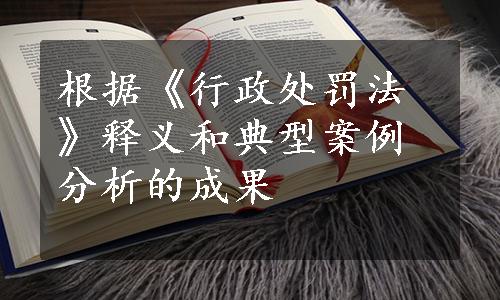 根据《行政处罚法》释义和典型案例分析的成果