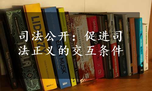 司法公开：促进司法正义的交互条件