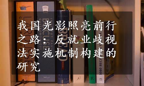 我国光影照亮前行之路：反就业歧视法实施机制构建的研究