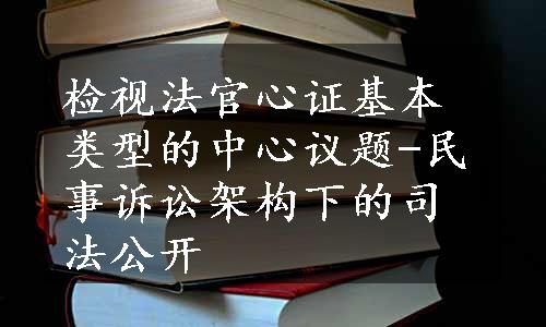 检视法官心证基本类型的中心议题-民事诉讼架构下的司法公开