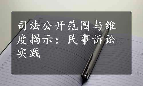 司法公开范围与维度揭示：民事诉讼实践