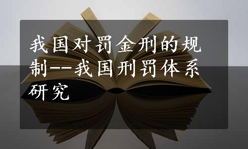 我国对罚金刑的规制--我国刑罚体系研究