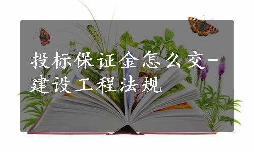 投标保证金怎么交-建设工程法规