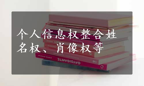 个人信息权整合姓名权、肖像权等