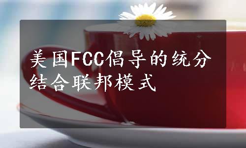 美国FCC倡导的统分结合联邦模式