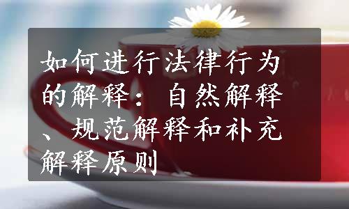 如何进行法律行为的解释：自然解释、规范解释和补充解释原则