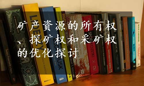 矿产资源的所有权、探矿权和采矿权的优化探讨