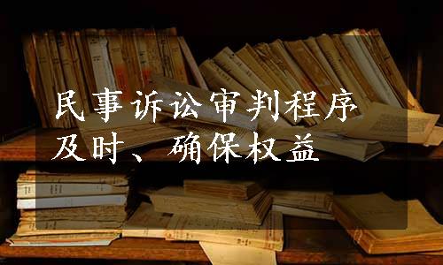 民事诉讼审判程序及时、确保权益