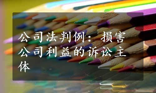 公司法判例：损害公司利益的诉讼主体