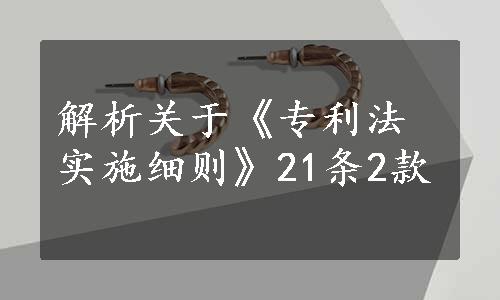 解析关于《专利法实施细则》21条2款