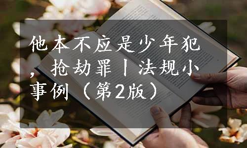 他本不应是少年犯，抢劫罪丨法规小事例（第2版）