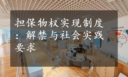 担保物权实现制度：解禁与社会实践要求