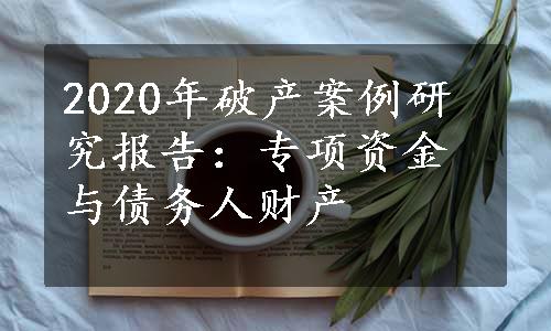 2020年破产案例研究报告：专项资金与债务人财产