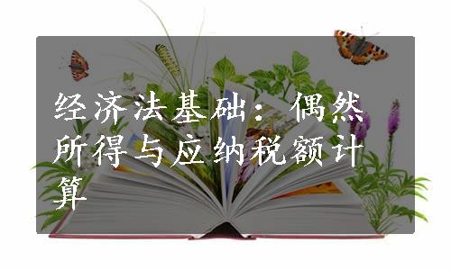 经济法基础：偶然所得与应纳税额计算