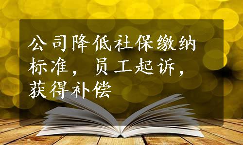 公司降低社保缴纳标准，员工起诉，获得补偿