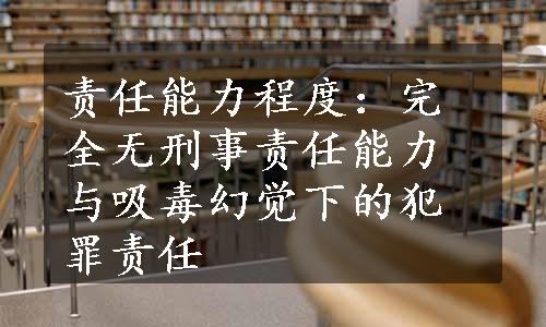 责任能力程度：完全无刑事责任能力与吸毒幻觉下的犯罪责任