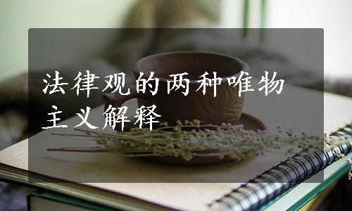 法律观的两种唯物主义解释