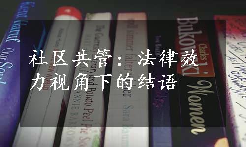 社区共管：法律效力视角下的结语