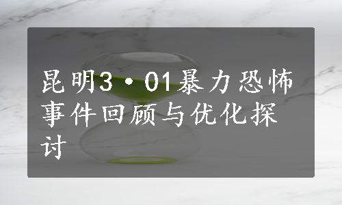 昆明3·01暴力恐怖事件回顾与优化探讨