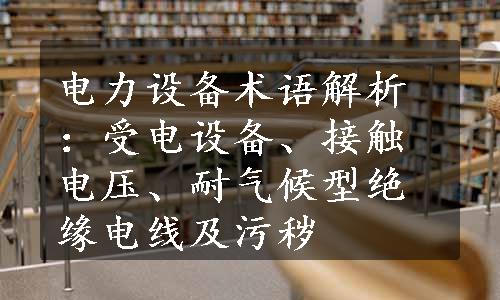 电力设备术语解析：受电设备、接触电压、耐气候型绝缘电线及污秽