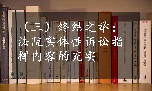 （三）终结之举：法院实体性诉讼指挥内容的充实