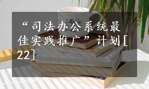 “司法办公系统最佳实践推广”计划[22]