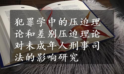 犯罪学中的压迫理论和差别压迫理论对未成年人刑事司法的影响研究