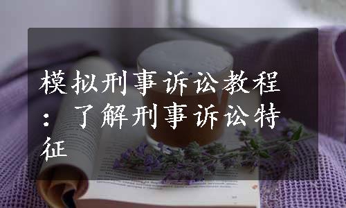 模拟刑事诉讼教程：了解刑事诉讼特征