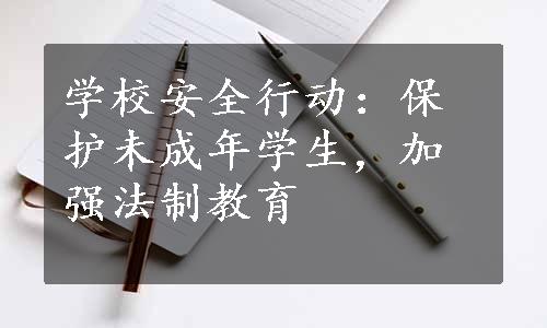 学校安全行动：保护未成年学生，加强法制教育