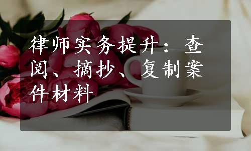 律师实务提升：查阅、摘抄、复制案件材料