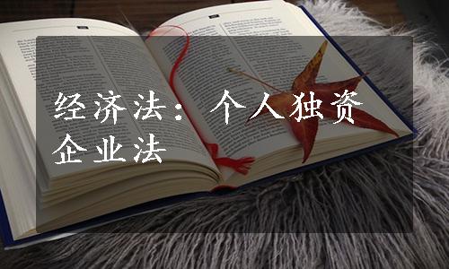 经济法：个人独资企业法