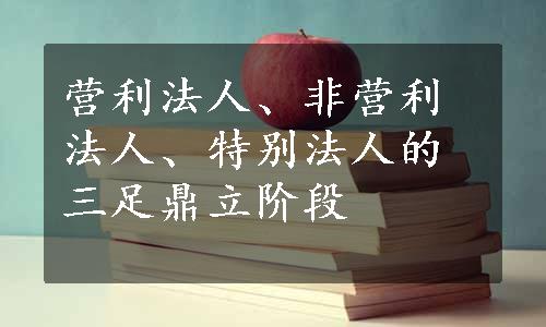 营利法人、非营利法人、特别法人的三足鼎立阶段