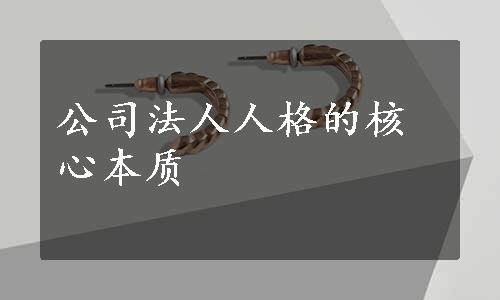 公司法人人格的核心本质