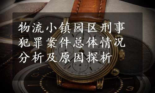 物流小镇园区刑事犯罪案件总体情况分析及原因探析