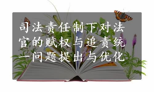 司法责任制下对法官的赋权与追责统一问题提出与优化