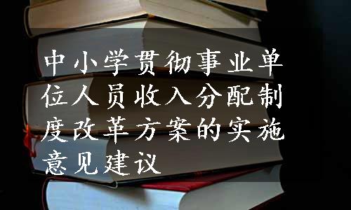 中小学贯彻事业单位人员收入分配制度改革方案的实施意见建议