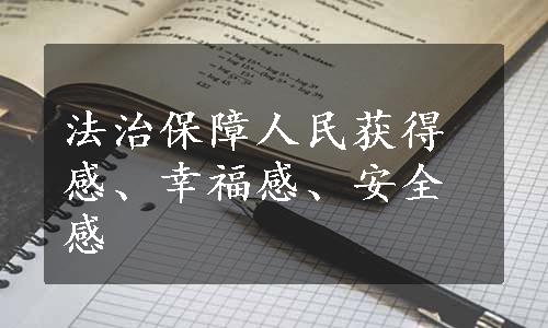 法治保障人民获得感、幸福感、安全感