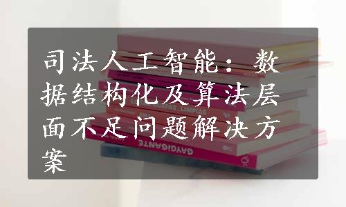 司法人工智能：数据结构化及算法层面不足问题解决方案