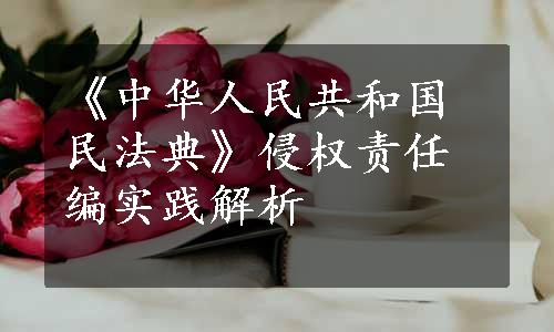 《中华人民共和国民法典》侵权责任编实践解析