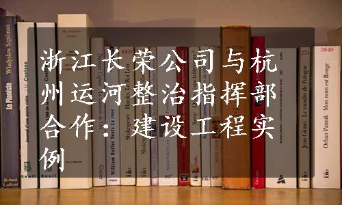 浙江长荣公司与杭州运河整治指挥部合作：建设工程实例