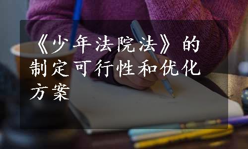 《少年法院法》的制定可行性和优化方案