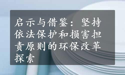 启示与借鉴：坚持依法保护和损害担责原则的环保改革探索