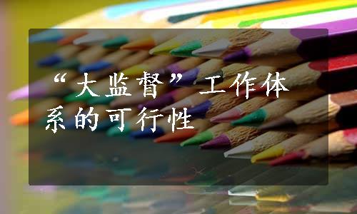 “大监督”工作体系的可行性