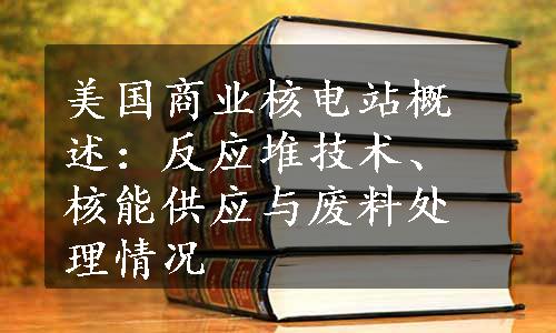 美国商业核电站概述：反应堆技术、核能供应与废料处理情况